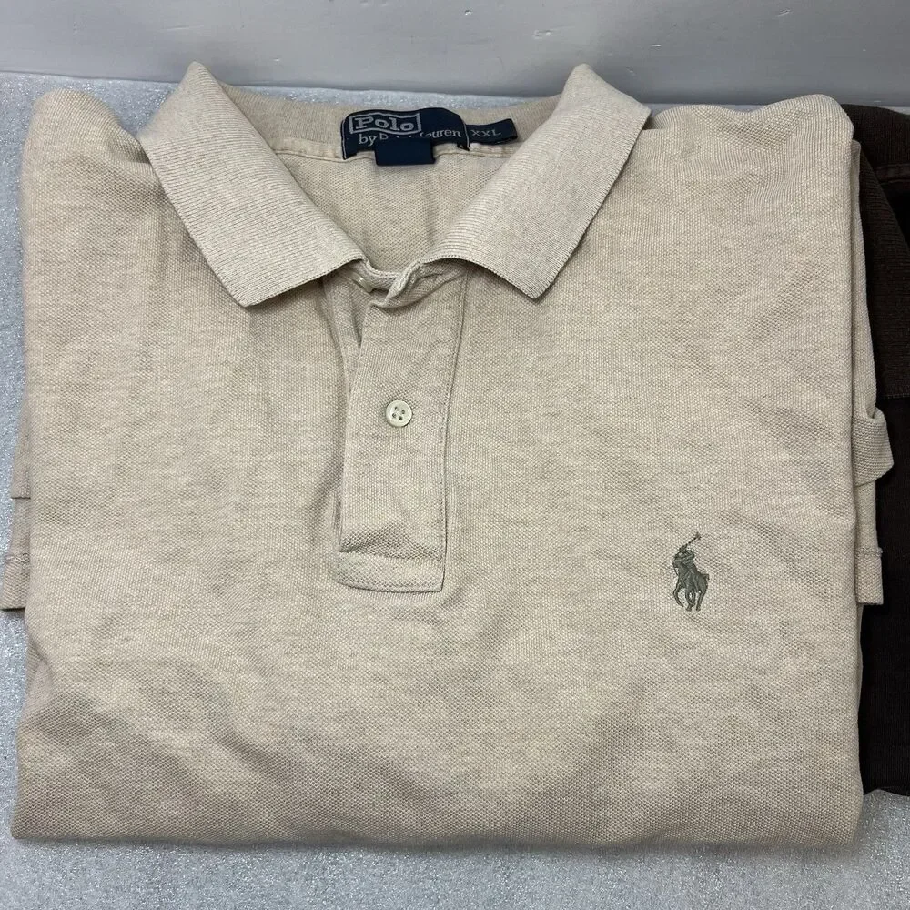 2 Polo Ralph Lauren Polo Shirt Long Sleeves Men’s Sz XXL Coal & Gray